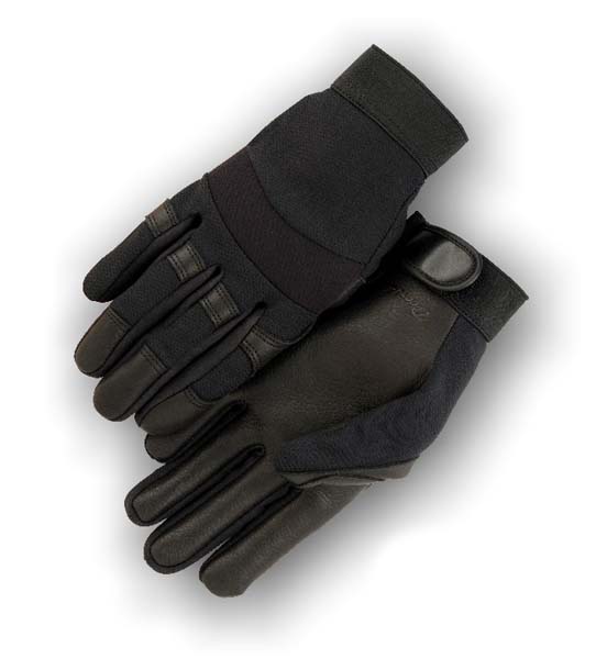 Black Deerskin Mechanics Gloves (Pair)