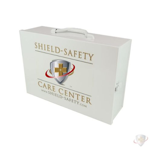 2-Shelf Wall Mount First Aid Cabinet Shield-Safety